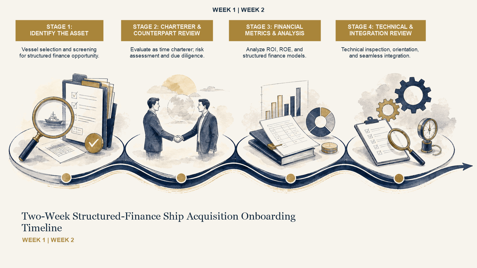 An editorial structured-finance roadmap with commercial review, analysis and technical integration milestones.